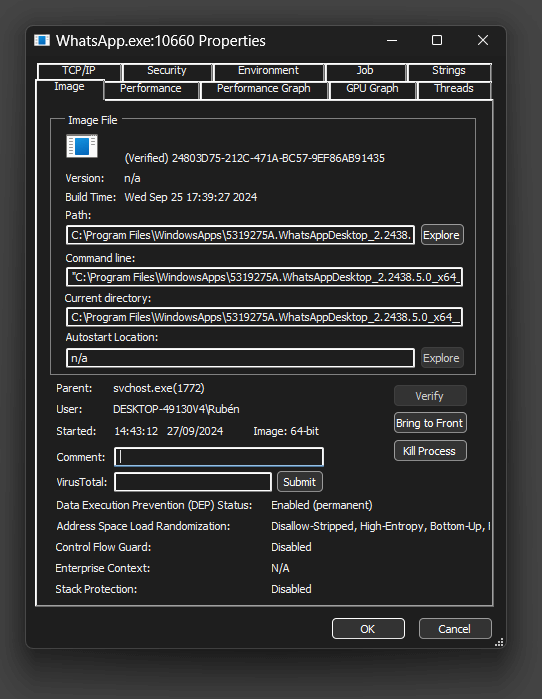 detalle de proceso con process explorer