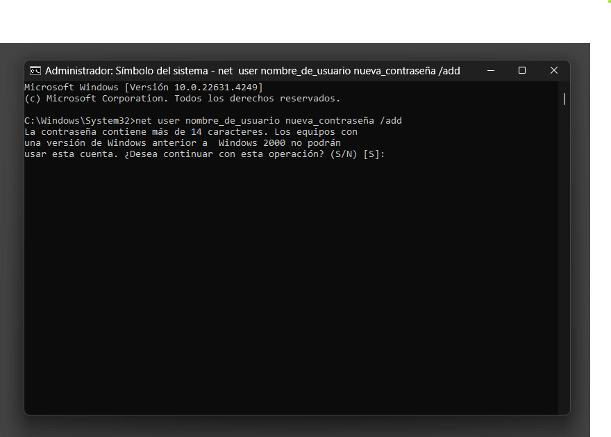 crear nuevo usuario de windows cmd